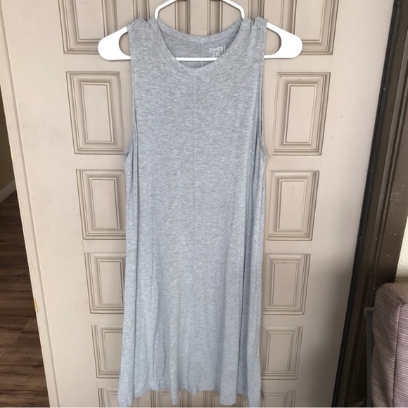 Time and Tru SzM Summer Tee Shirt Dress Sleeveless Knee Length Gray - Picture 1 of 5